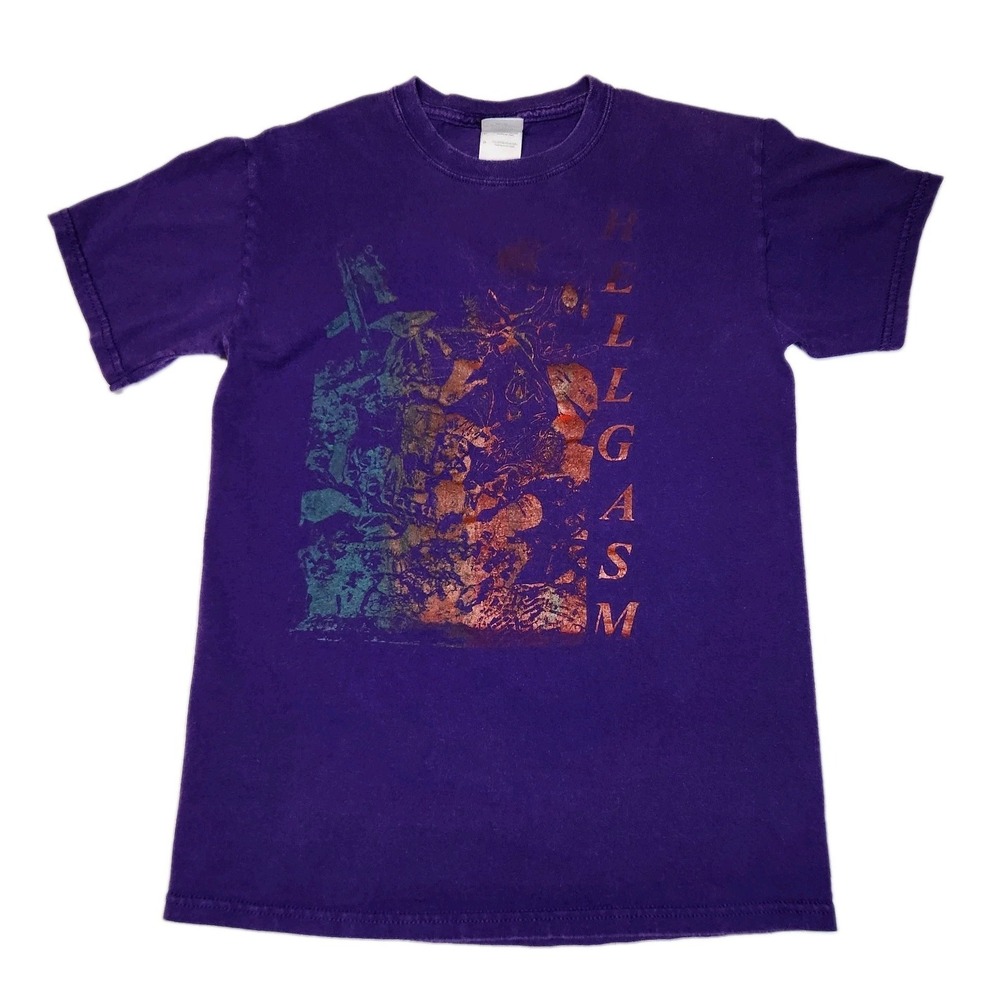 Hellgasm Band T Shirt Purple Small Grunge Crust Punk Hardcore Graphic Tee